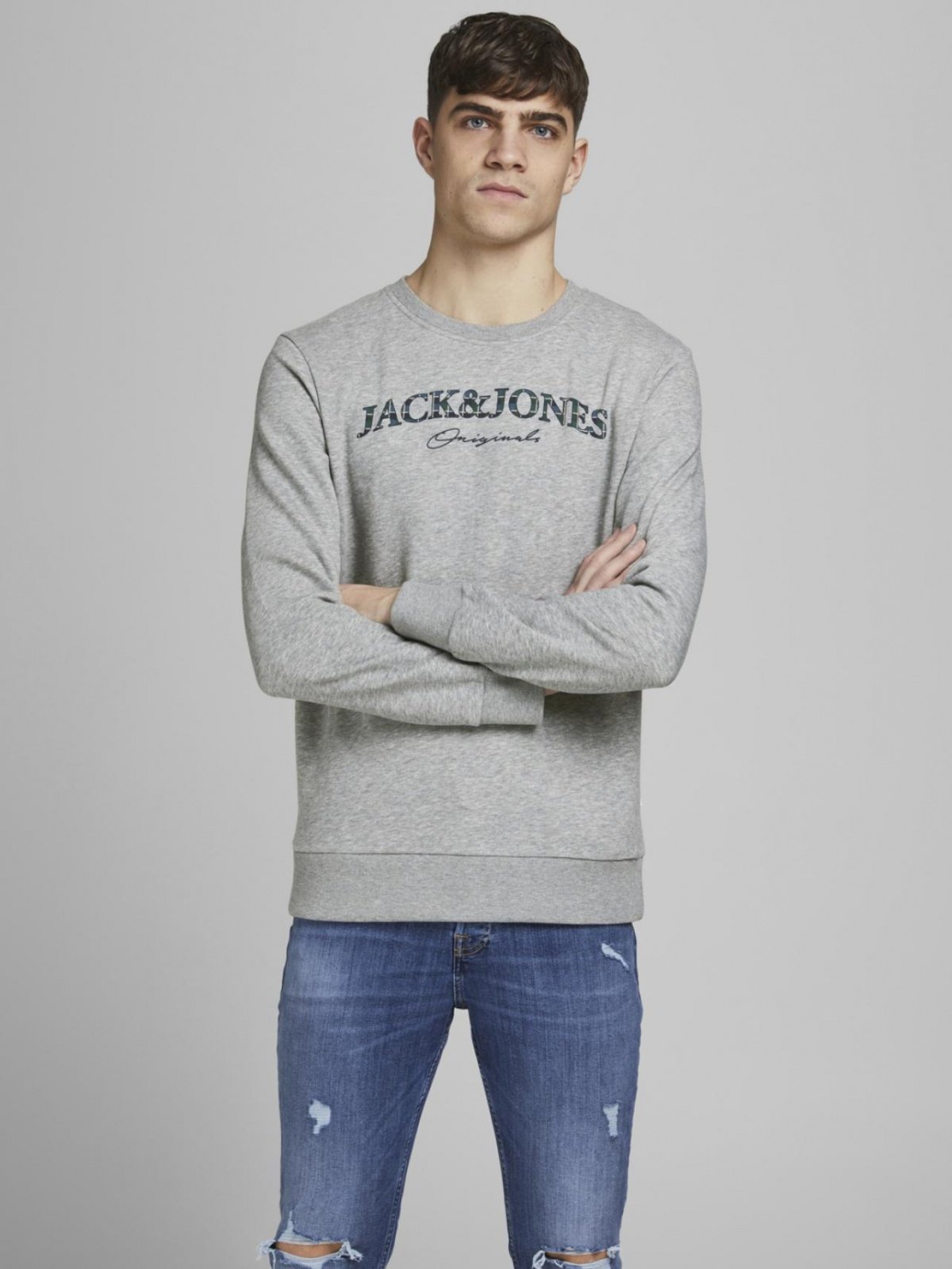 Світшот Jack&Jones SWEAT CREW NECK 12180410 Сірий XXL, фото №2