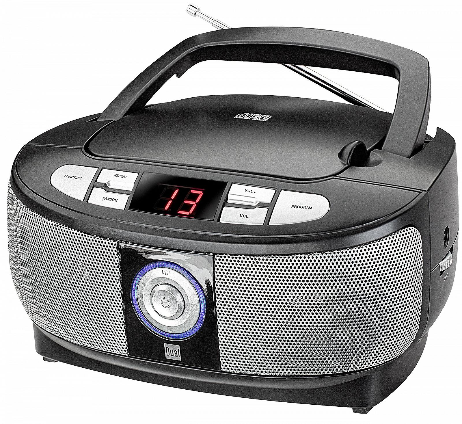 Стереосистема Dual P 49-1 с CD-проигрывателем FM-радио, LED-дисплей, питание от сети или аккумулятора, черный, фото №1