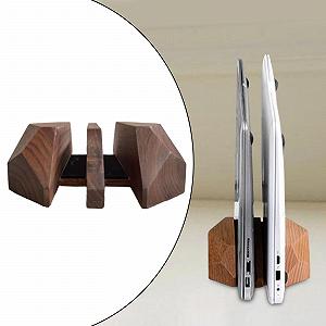 Вертикальная Подставка для Ноутбука, Подставка для Хранения Ноутбука, Вертикальная для Планшета, Нескользящая Двойная Щелица, Прочная Многоцелевая Подставка, Настольная Подставка synthetic.ua - Фото 1