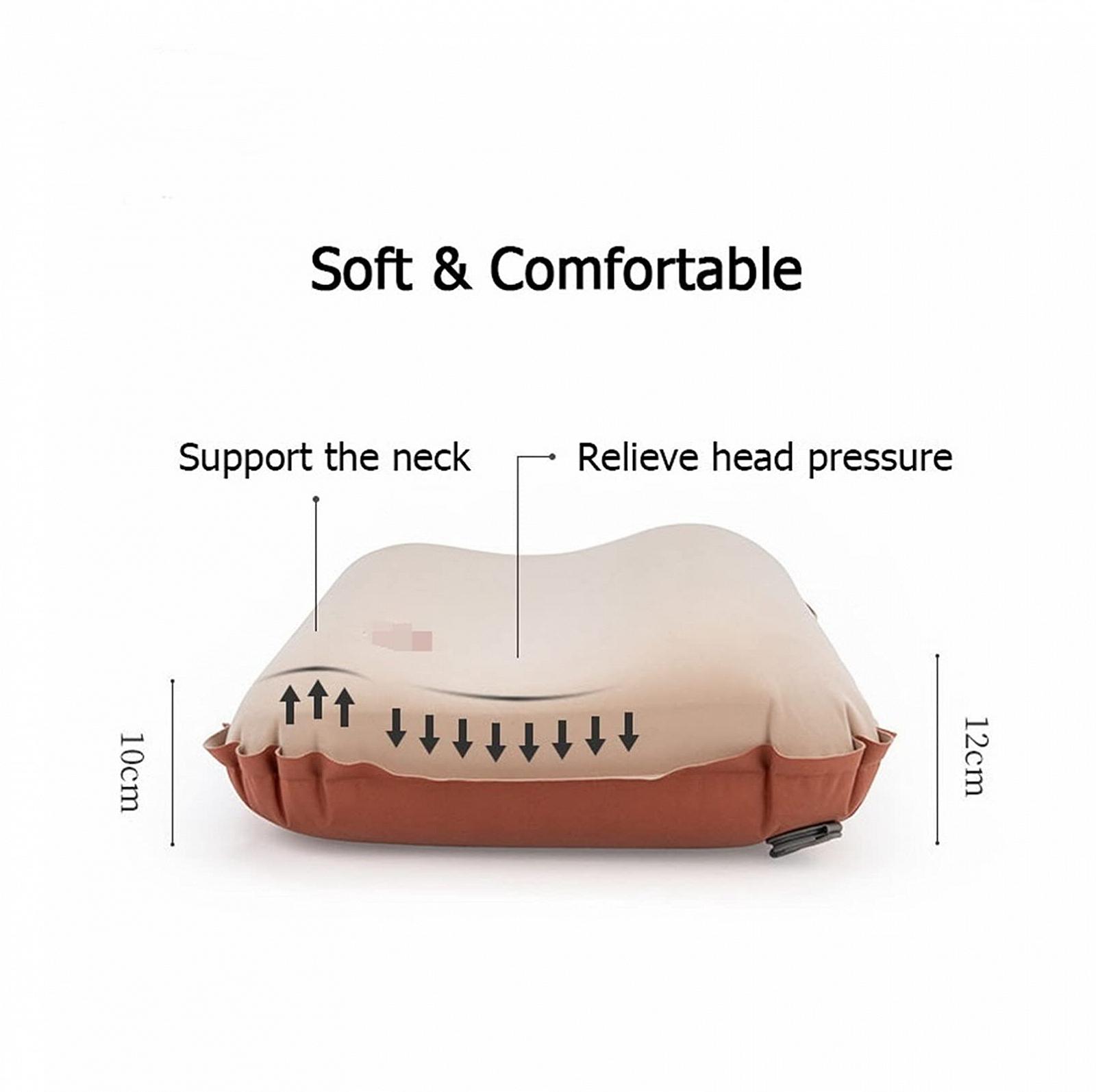 Подушка AISHANBAIHUODIAN Camping Pillow 3D TOFU Надувна Подушка Ультралегка Портативна Подушка для Сну Дорожня Повітряна Подушка для Шиї Хакі, фото №4