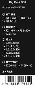 Набір викруток Wera Kraftform Big Pack 900 05133285001 викрутки-долота та підставка 13 предметів synthetic.ua - Фото 1