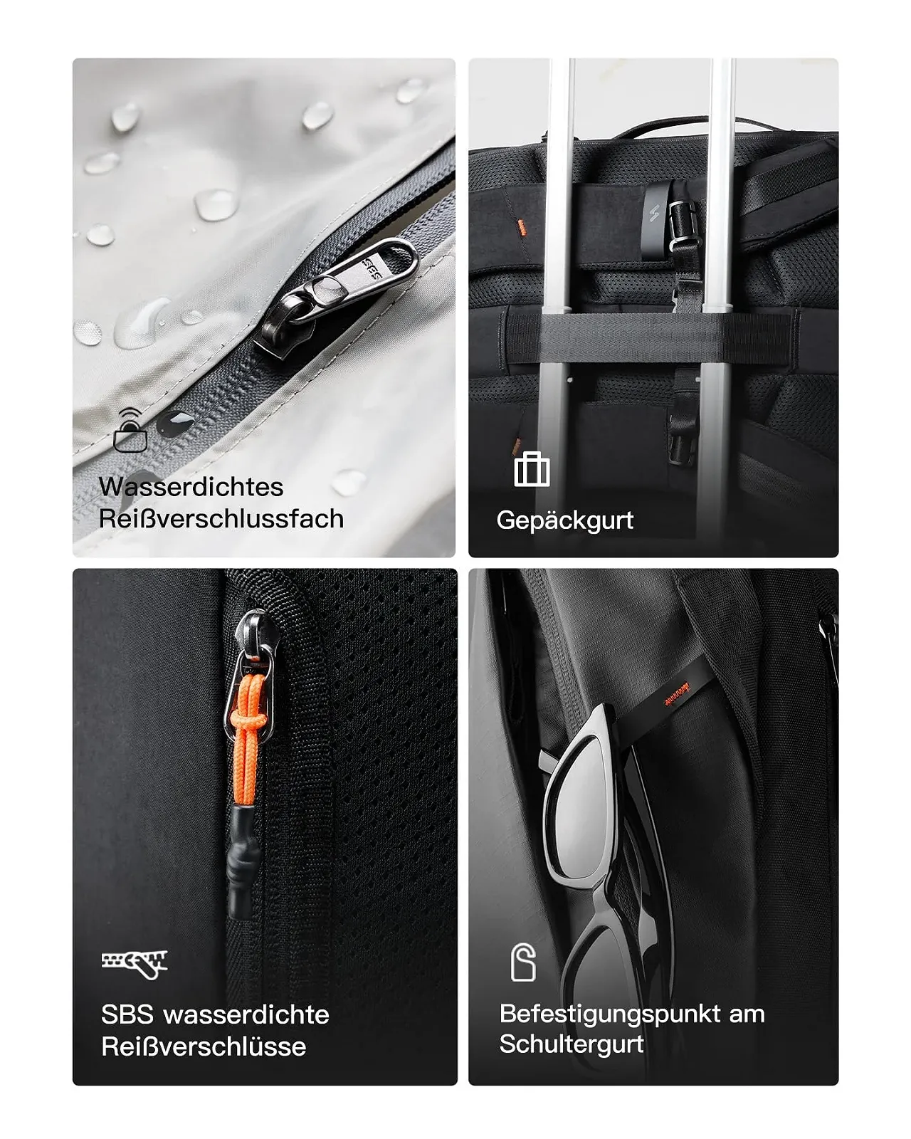 Рюкзак для ноутбука Inateck Lightour—BPX33 15.6-16 дюймов дорожный 39L TSA, фото №7