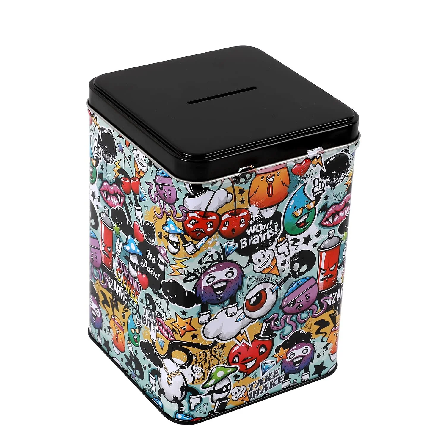 Скарбничка I-TOTAL Funny Money Box металева з замком Graffiti, фото №2