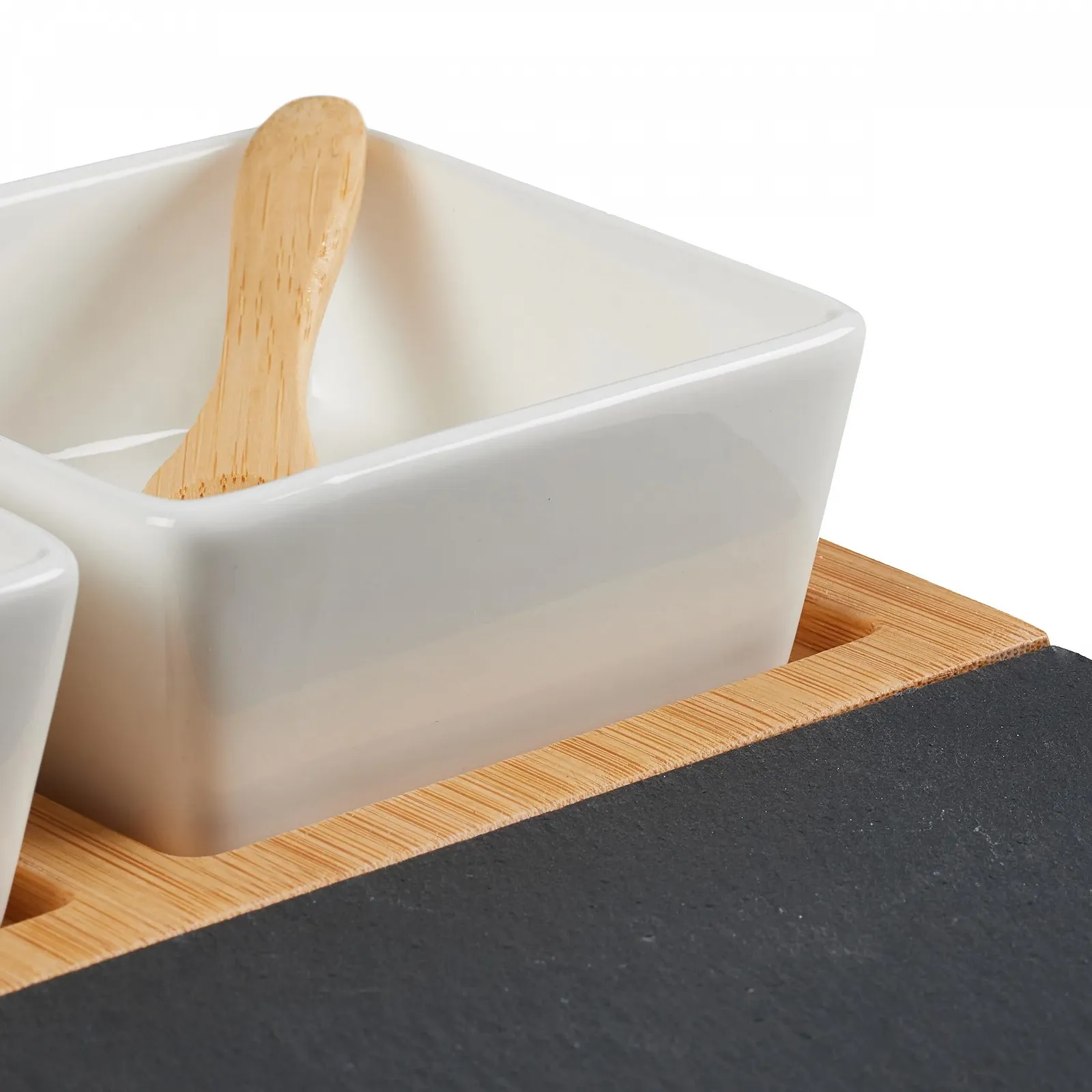 Набор мисок Relaxdays 8 шт с бамбуковой доской, сланцевой тарелкой и ложками Разноцветный, фото №8 Набор мисок Relaxdays 8 шт с бамбуковой доской, сланцевой тарелкой и ложками Разноцветный, фото №8