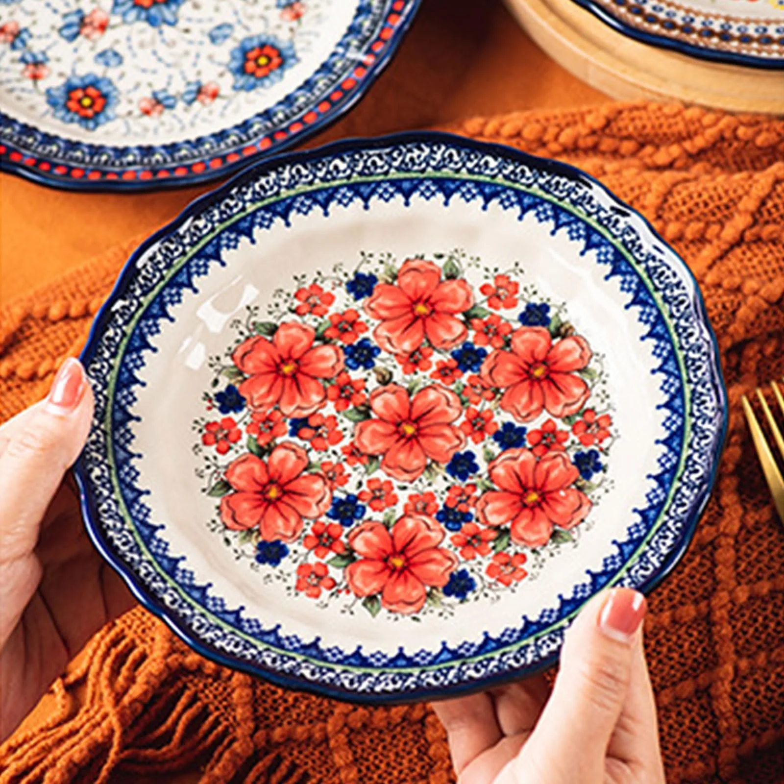 Форма для запекания керамическая круглая винтажная 20.9 x 20.9 x 3.2 см, фото №7