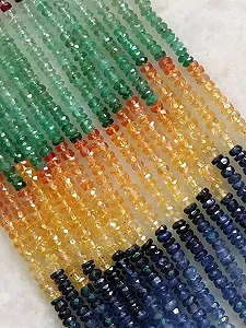 Круглые граненые бусины Multi Precious 2.5-3 мм, нить длиной 40.5 см, бусины из драгоценных камней для ожерелья, браслета - Фото 1