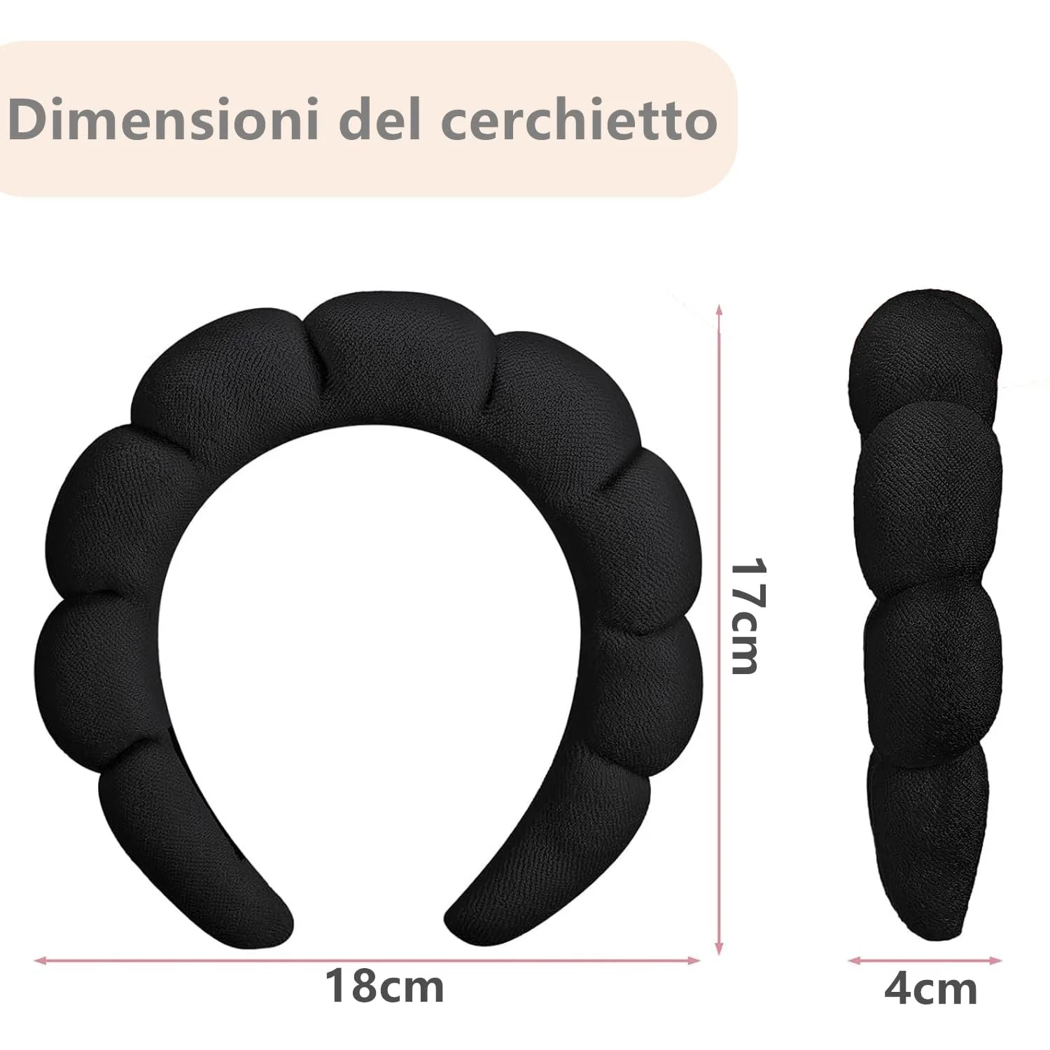 Ободок Wolke Оксамитовий Чорний, фото №2