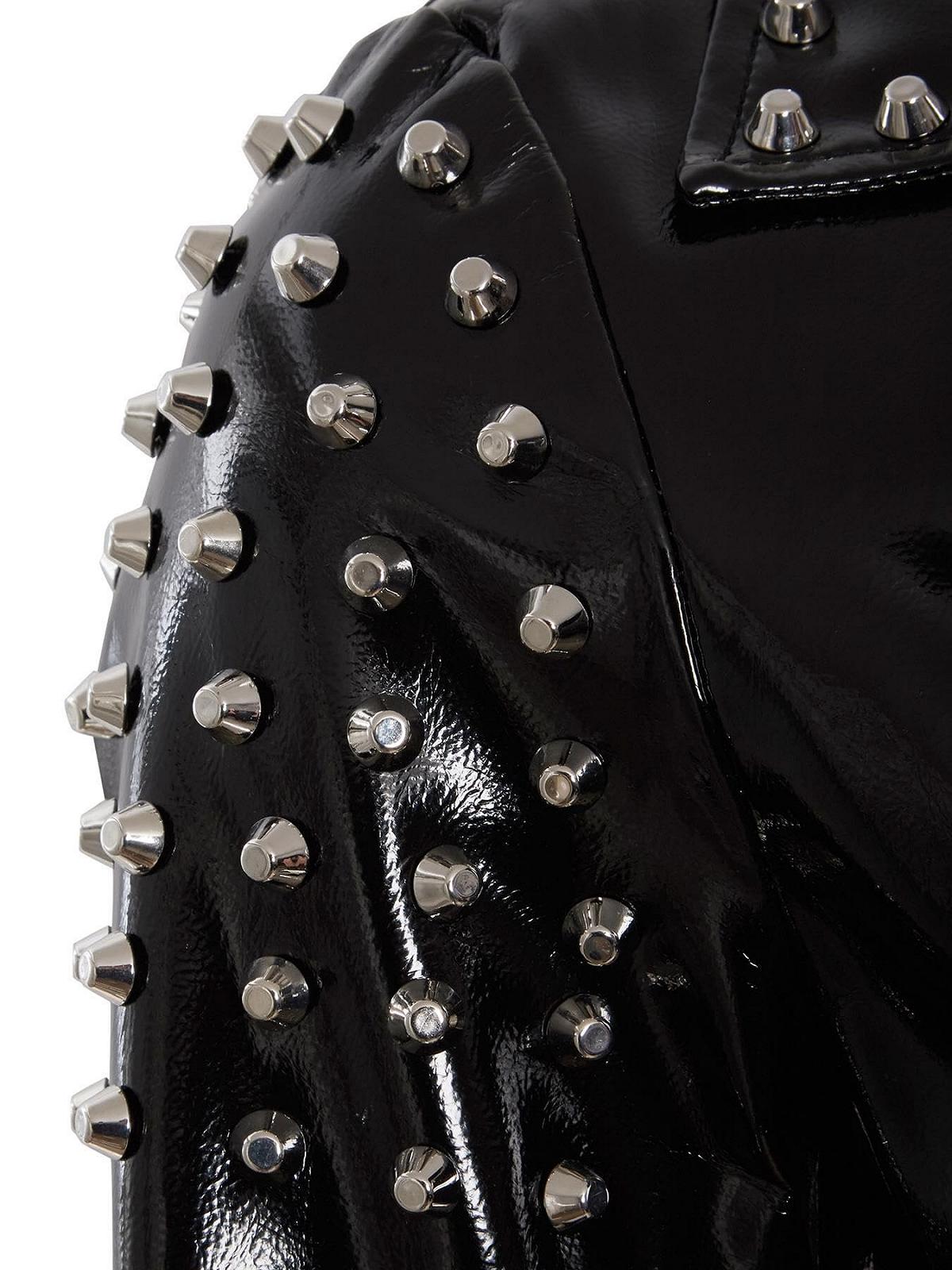 Куртка Biker Женская SS7 из искусственной лакированной виниловой кожи с заклепками, фото №5