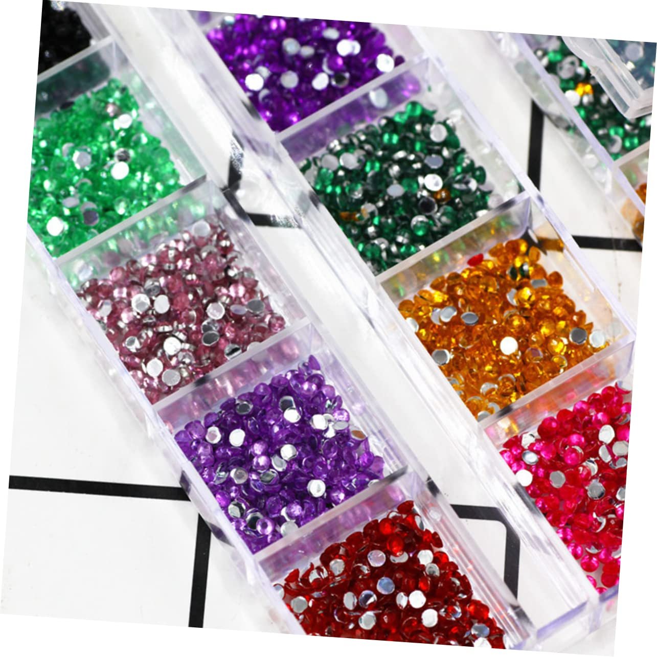 Наклейки для ногтей Healeved, 3 набора, 12 цветов, стразы для ногтей, легко наносятся, цветные блестки для украшения ногтей для женщин, 2000 штук x 3, фото №9