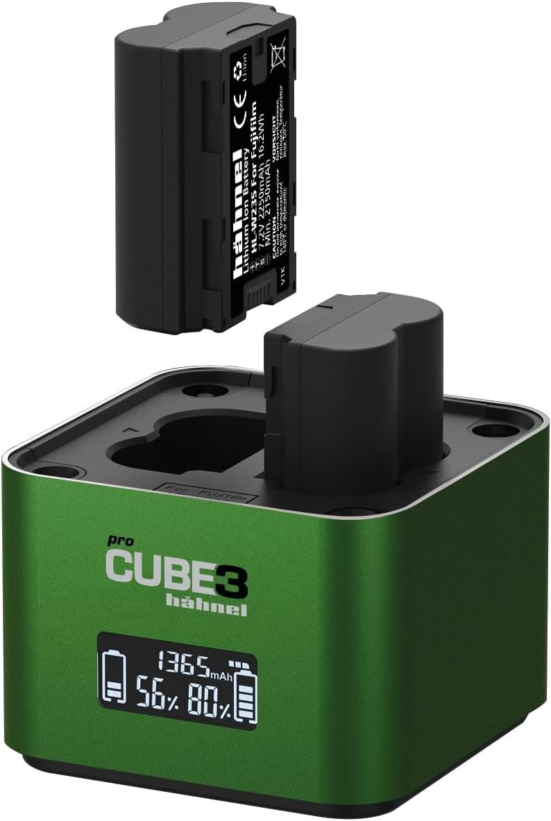 Зарядний пристрій Hahnel ProCube3 / NP-W126S, NP-W235 / Швидка зарядка / 2 слоти / USB-A / Зелений, фото №1