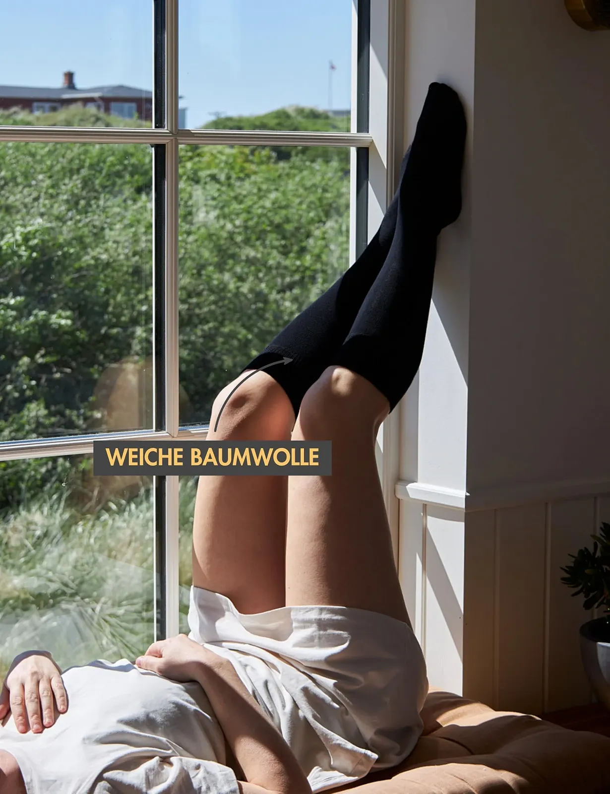 Гольфы Basic Treasure 4 пары для мужчин и женщин с комфортным поясом из хлопка, черные, фото №2