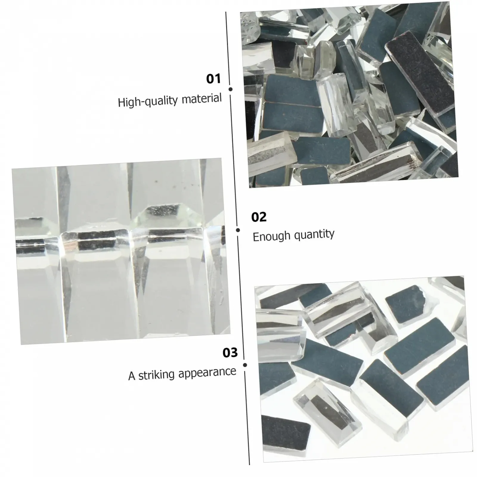 Плитка мозаїчна NUOBESTY 800 шт., скляна, біла, фото №3