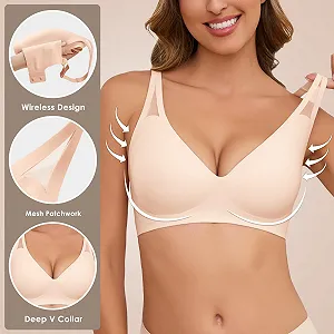 Бюстгальтер Xnova Comfortable безшовный без косточек мягкий push-up с глубоким V-образным вырезом и чашками с подкладкой цена на synthetic.ua - Фото 1 Бюстгальтер Xnova Comfortable безшовный без косточек мягкий push-up с глубоким V-образным вырезом и чашками с подкладкой synthetic.ua - Фото 1