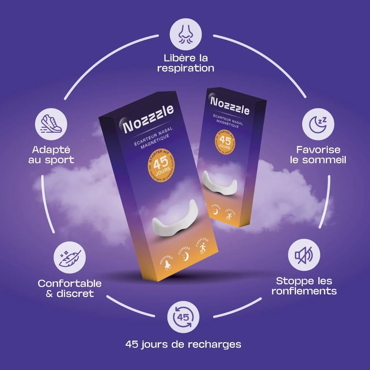 Магнітний розпірний пристрій для носа проти хропіння + 90 носових пластирів, фото №3