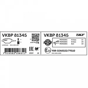 Комплект тормозных колодок SKF VKBP 81345 дисковый тормоз для MERCEDES-BENZ synthetic.ua - Фото 1