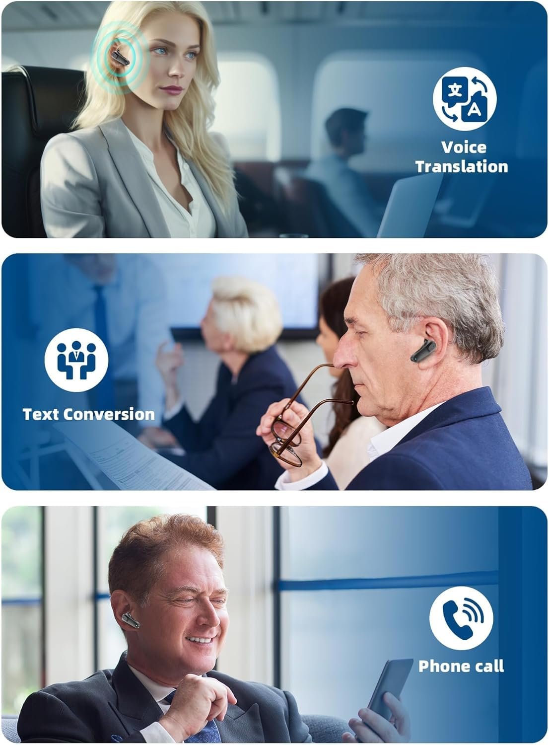 Навушники для перекладу голосу AI Двосторонній 144 мовами в реальному часі для iOS та Android, фото №6 Навушники для перекладу голосу AI Двосторонній 144 мовами в реальному часі для iOS та Android, фото №6