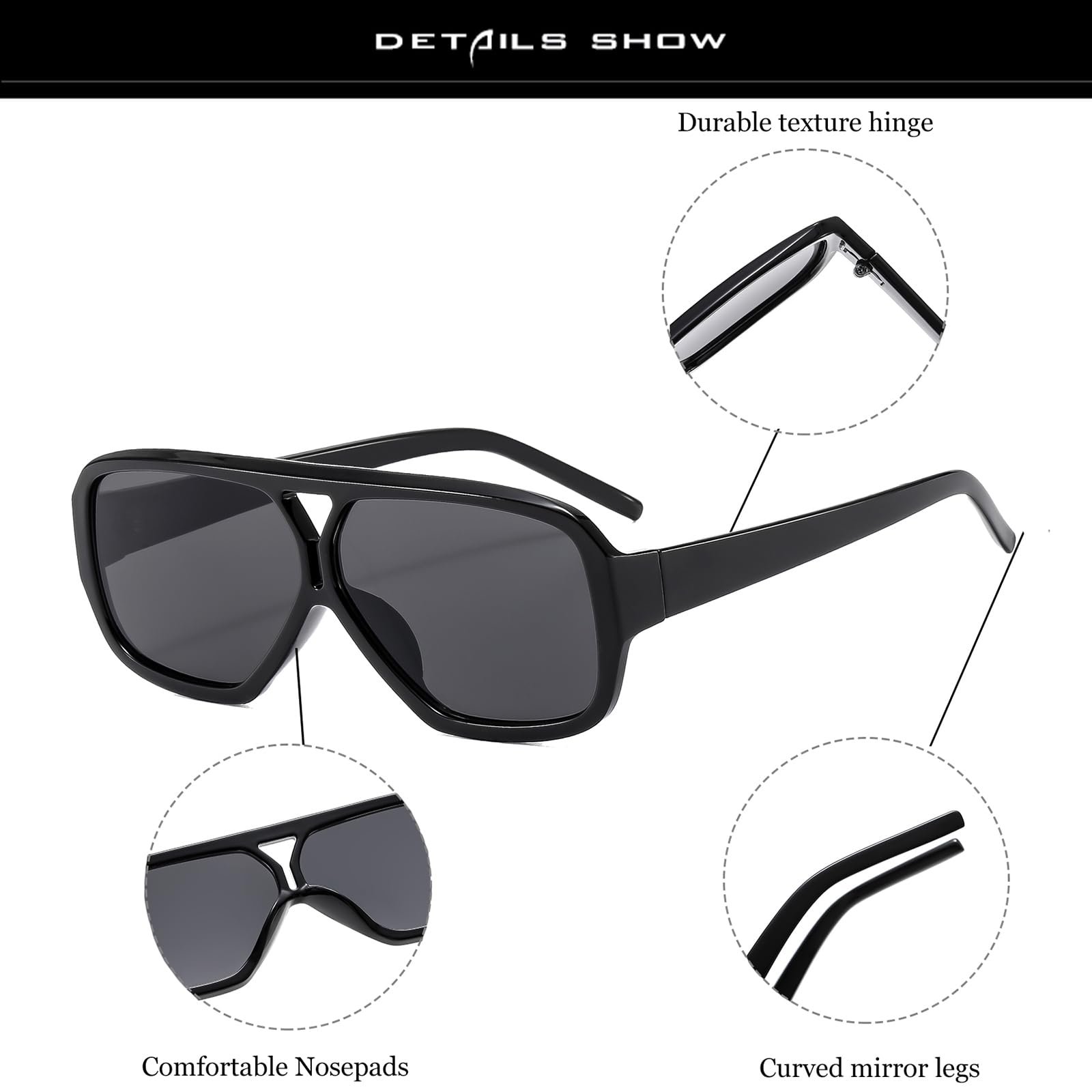 Сонцезахисні Окуляри Авіатори Квадратні LJCZKA Ретро, фото №4 Сонцезахисні Окуляри Авіатори Квадратні LJCZKA Ретро, фото №4