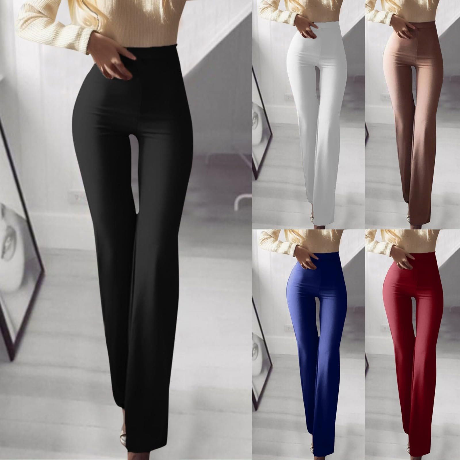 Розкльошені штани KBOPLEMQ з високою посадкою, фото №2 Розкльошені штани KBOPLEMQ з високою посадкою, фото №2