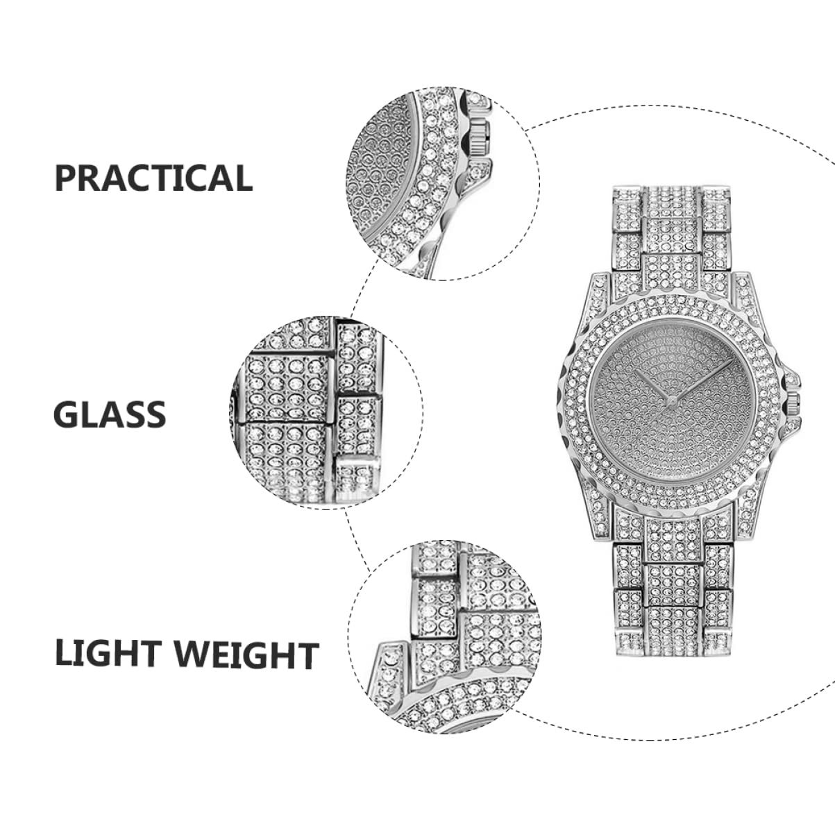 Жіночий годинник PartyKindom Кварцовий Сріблястий Ремінець з нержавіючої сталі, фото №6