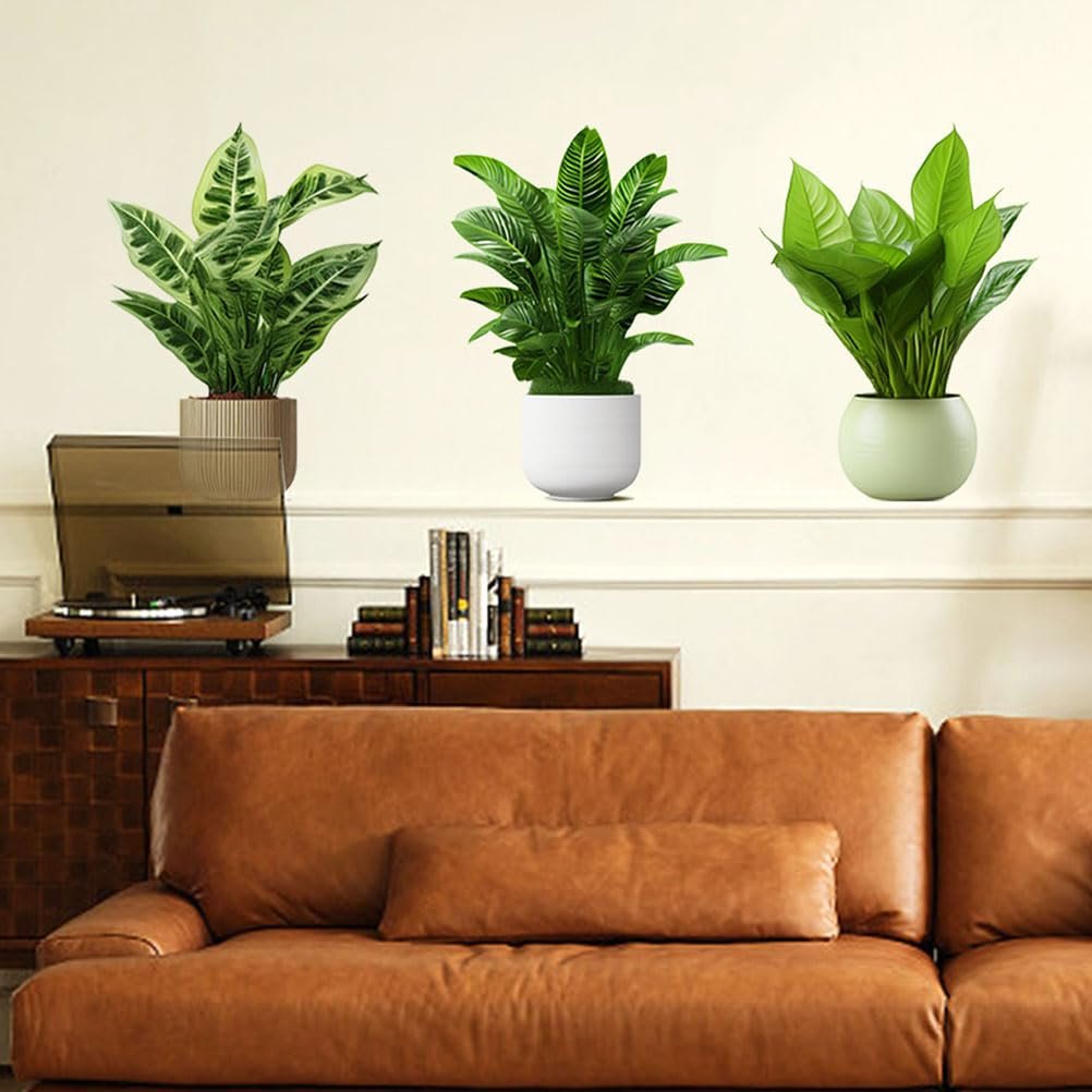 Наклейка на стіну UPKOCH 1 набір Рослини в горщиках Вініл ПВХ Тропічні рослини Зелений, фото №7 Наклейка на стіну UPKOCH 1 набір Рослини в горщиках Вініл ПВХ Тропічні рослини Зелений, фото №7