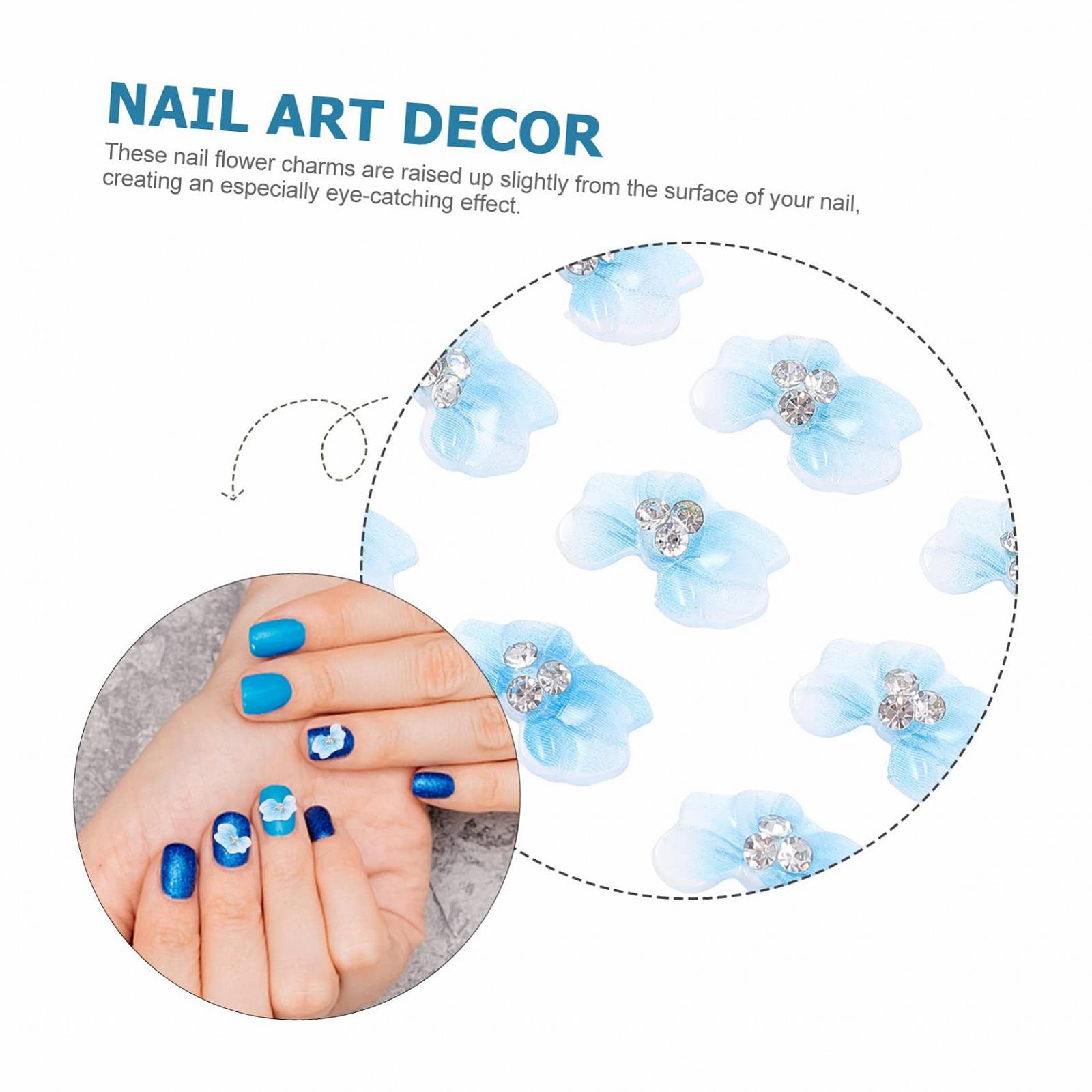 PLAFOPE Набор из 10 шт., аксессуары для ногтей, аппликации для скрапбукинга, стразы для ногтей, изготовление ювелирных изделий, украшения для ногтей в виде цветов с плоской задней частью, наклейки для ногтей в виде цветов, аксессуары для ногтей, смола, фото №7