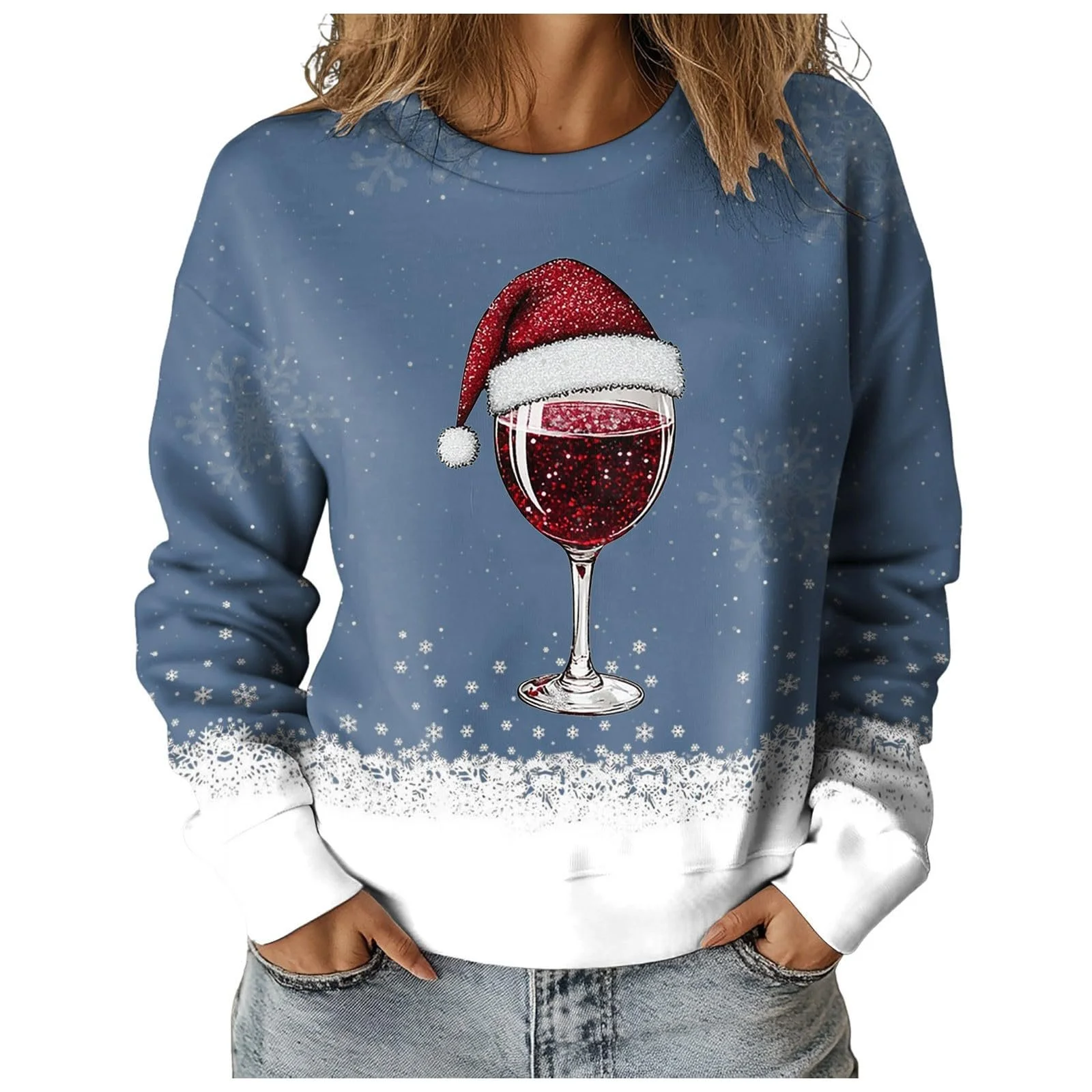 Різдвяний светр PMUAFG Жіночий світшот з довгими рукавами, фото №5 Різдвяний светр PMUAFG Жіночий світшот з довгими рукавами, фото №5