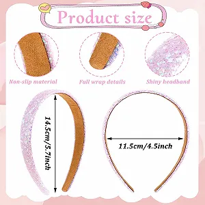 Набор обручей на голову из 3 штук с блестками для девочек. synthetic.ua - Фото 1