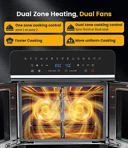 Мультипечь-печь Emphsism Dual Zone 23 л XXL 1800 Вт LED-сенсор 15 программ synthetic.ua - Фото 1