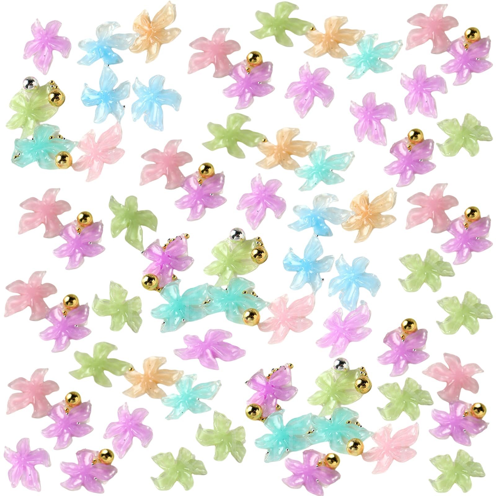 Прикраса для нігтів Квітка, Набір 100 шт 3D Гібіскус, фото №7