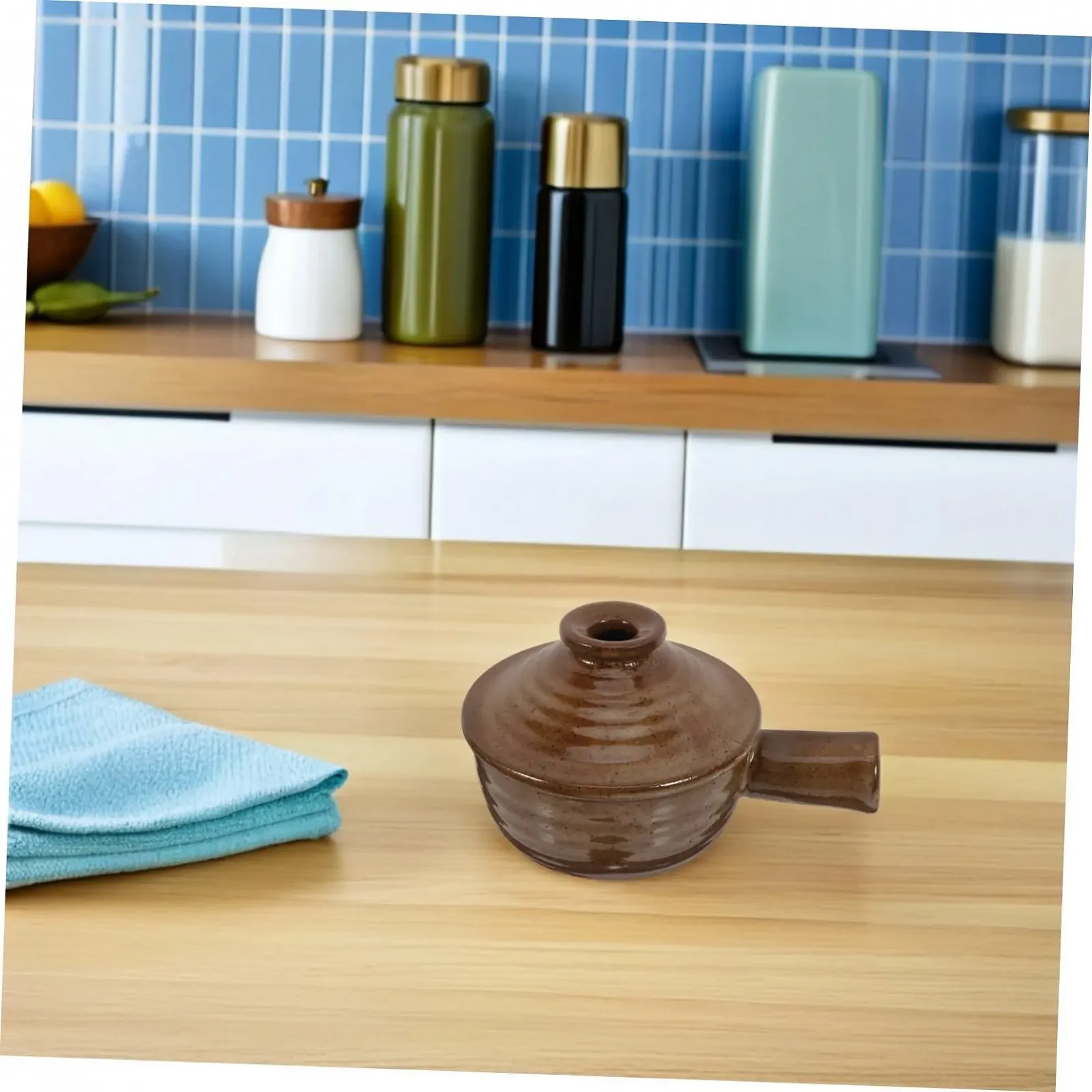 Горшок для тушения SOIMISS Керамика Набор 2 шт. С крышкой для микроволновой печи, фото №7