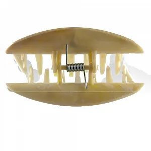 Заколка для волос большая WeLoveBeads 10 см янтарная synthetic.ua - Фото 1