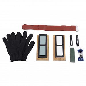 Набор точильных камней 400/1000 и 3000/8000 Grit с направляющей и перчатками - Фото 1