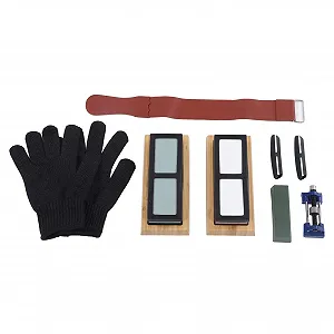 Набір точильних каменів 400/1000 та 3000/8000 Grit з направляючою та рукавичками - Фото 1