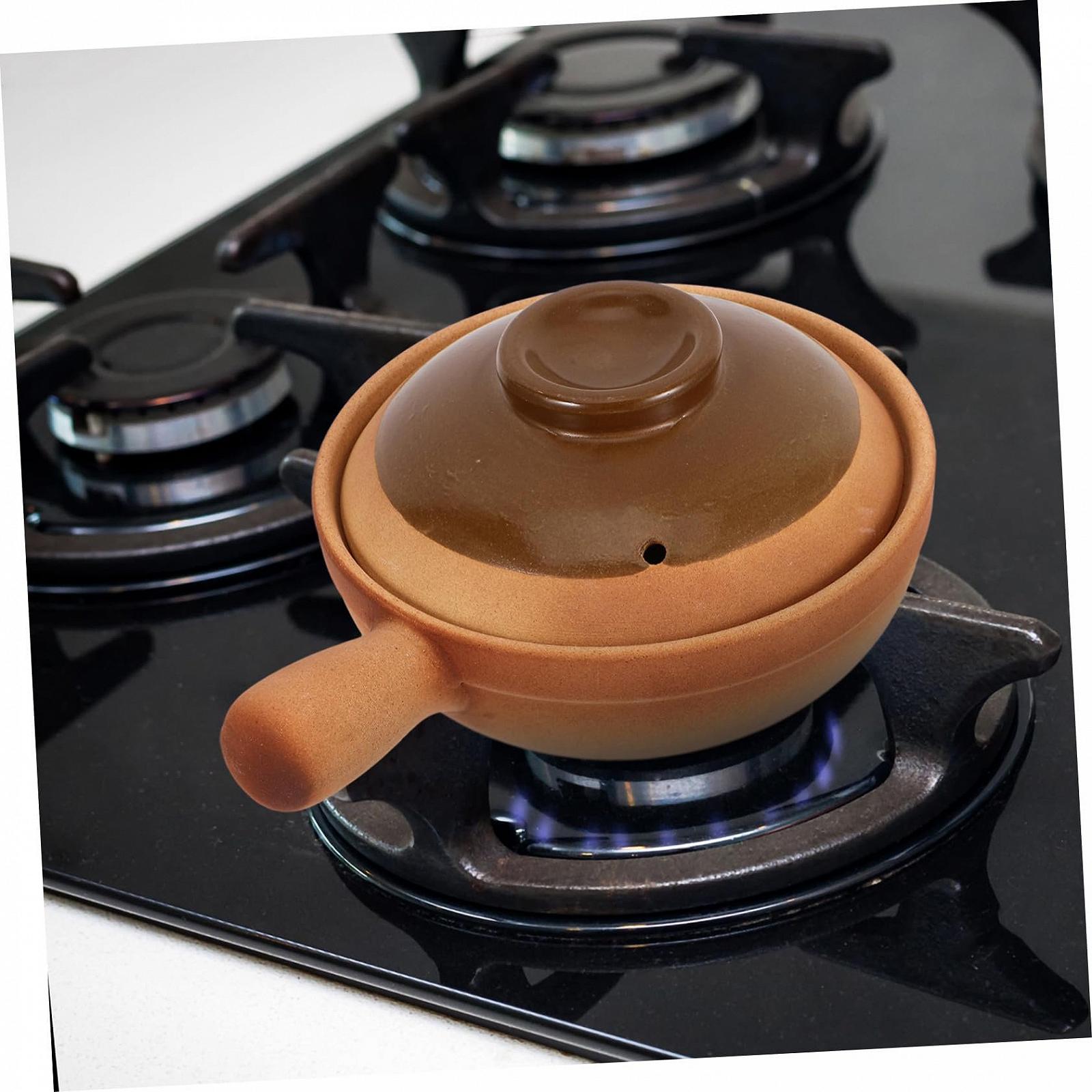 Ківш TOYANDONA глиняний з ручкою теракотовий для супу та каші, фото №5