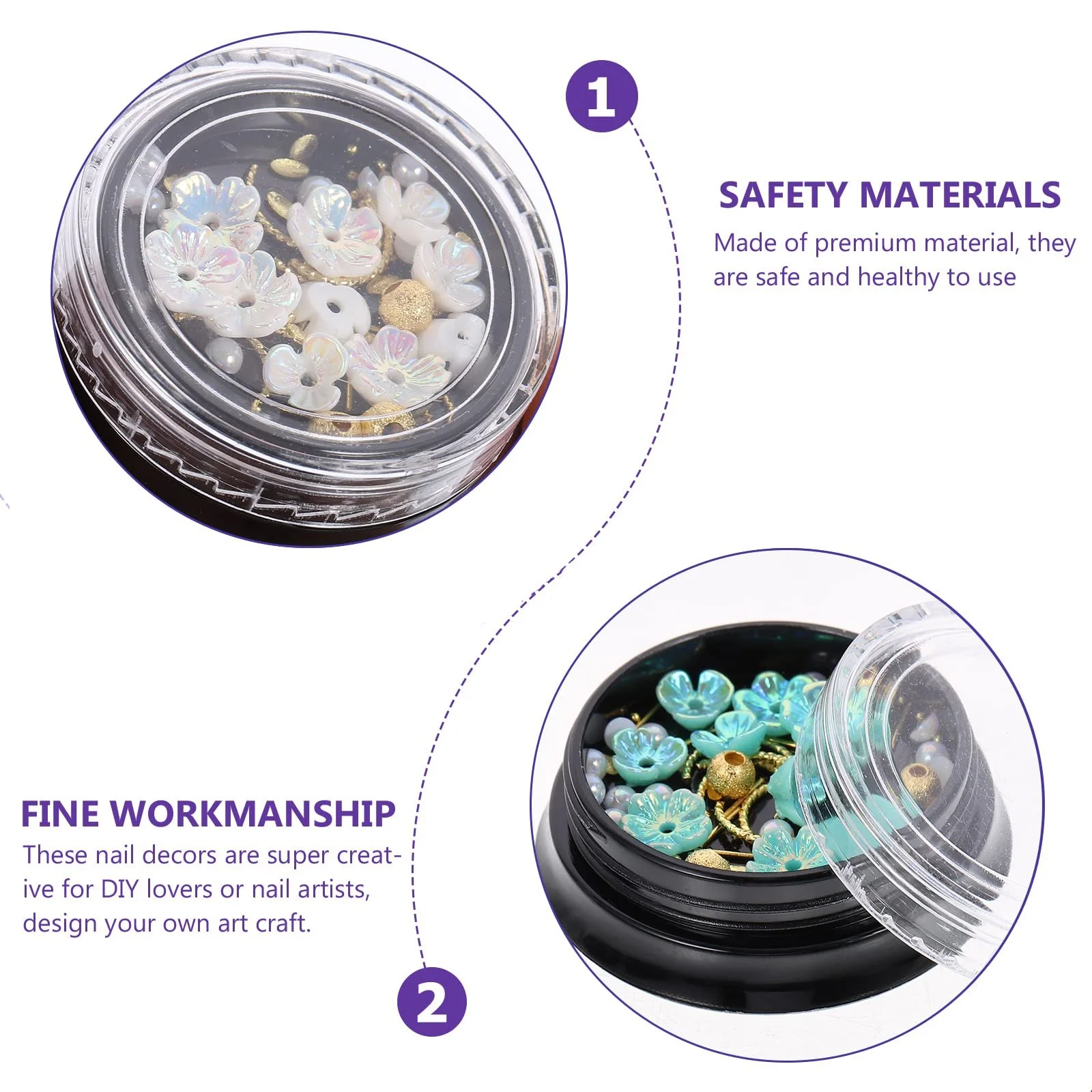 Украшения для ногтей Цветы-подвески 4шт, фото №9