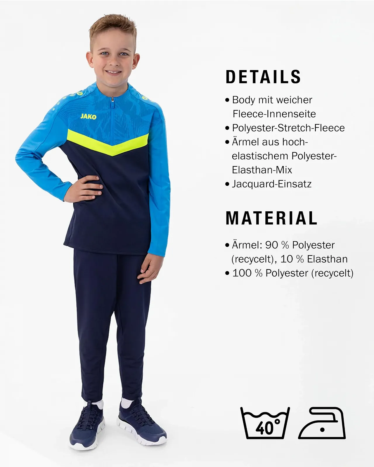 Толстовка на блискавці JAKO Iconic дитяча, унісекс, фото №4