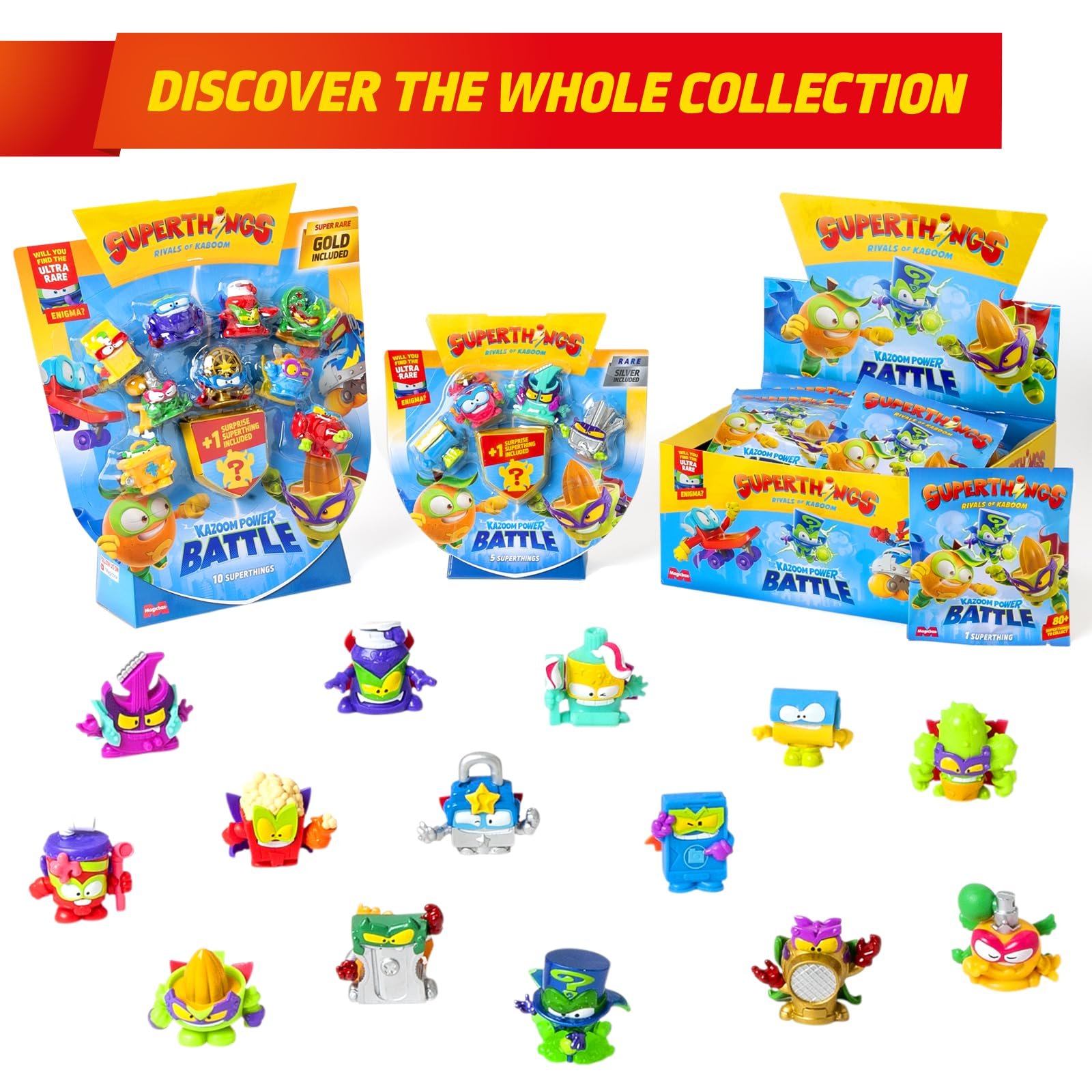 Фигурки Superthings Kazooom Power Battle, 5 шт (включает 1 фигурку-сюрприз и 1 серебряного капитана), упаковка 2 x 6, фото №7
