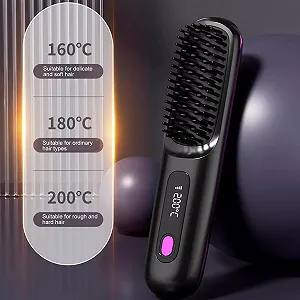 Щітка-випрямляч акумуляторна BellaBrush Pro H-air S іонізація Чорна synthetic.ua - Фото 1