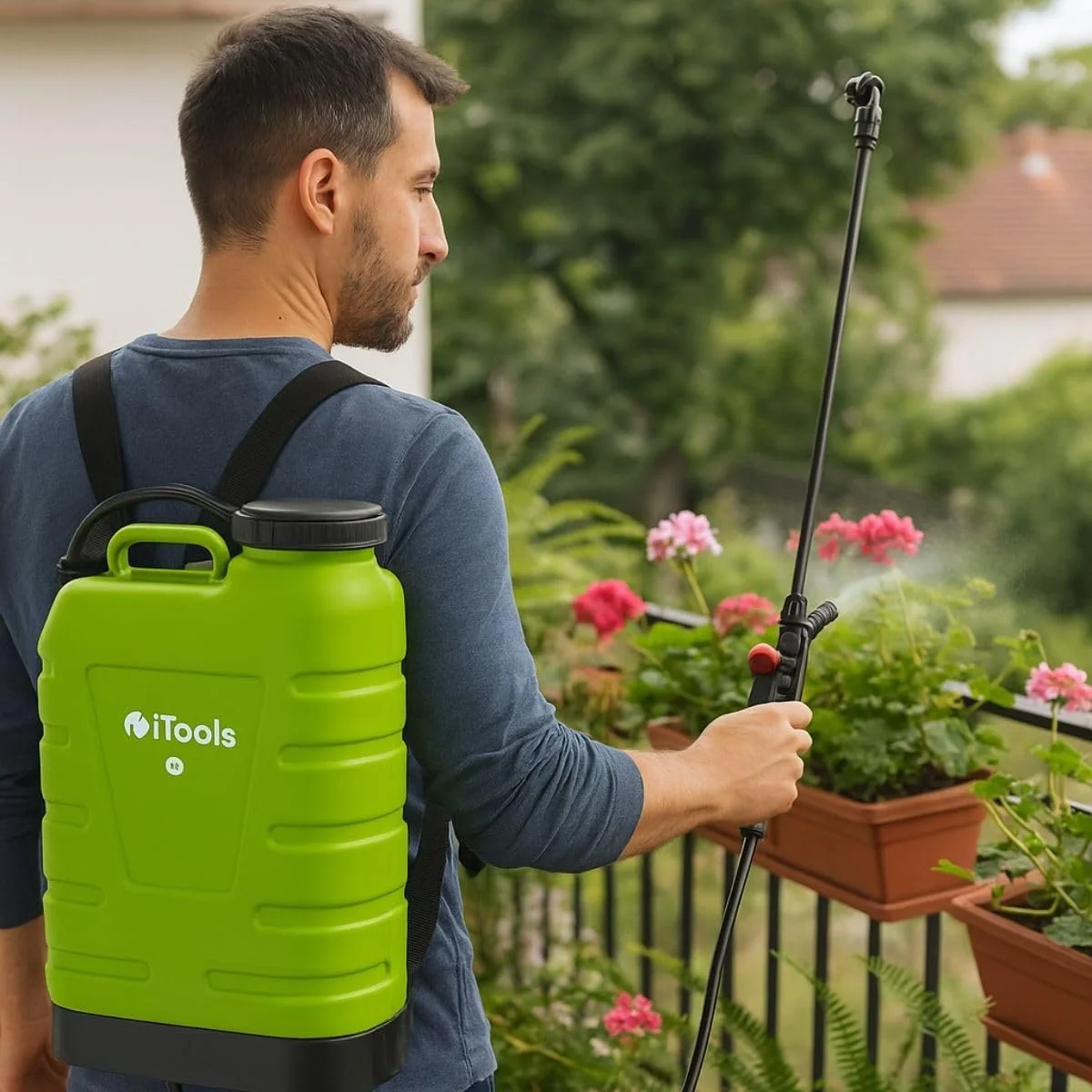 Обприскувач ранцевий KZ GARDEN 16 л ручний 5.5 бар 3 регульовані насадки, фото №4