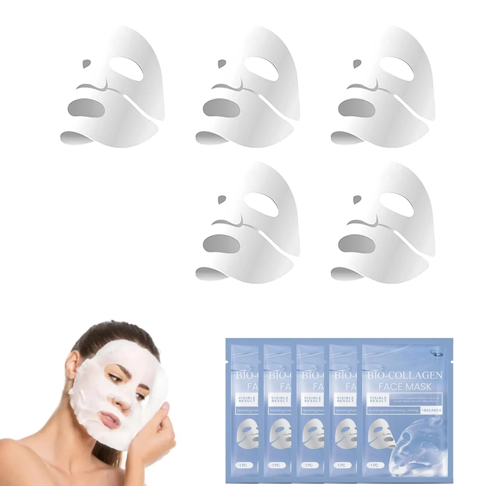 Тканинні маски Tkekruh Набір 5 шт. Органічний колаген, фото №1