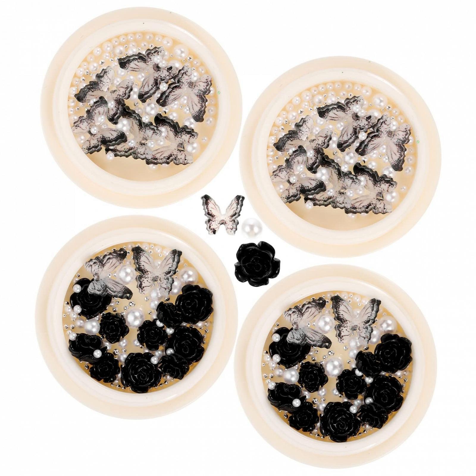 Стразы для ногтей 20 коробок, темные, украшения для ногтей, шармы для ногтей, наклейки для декора ногтей, жемчужные драгоценные камни, смола, фото №5