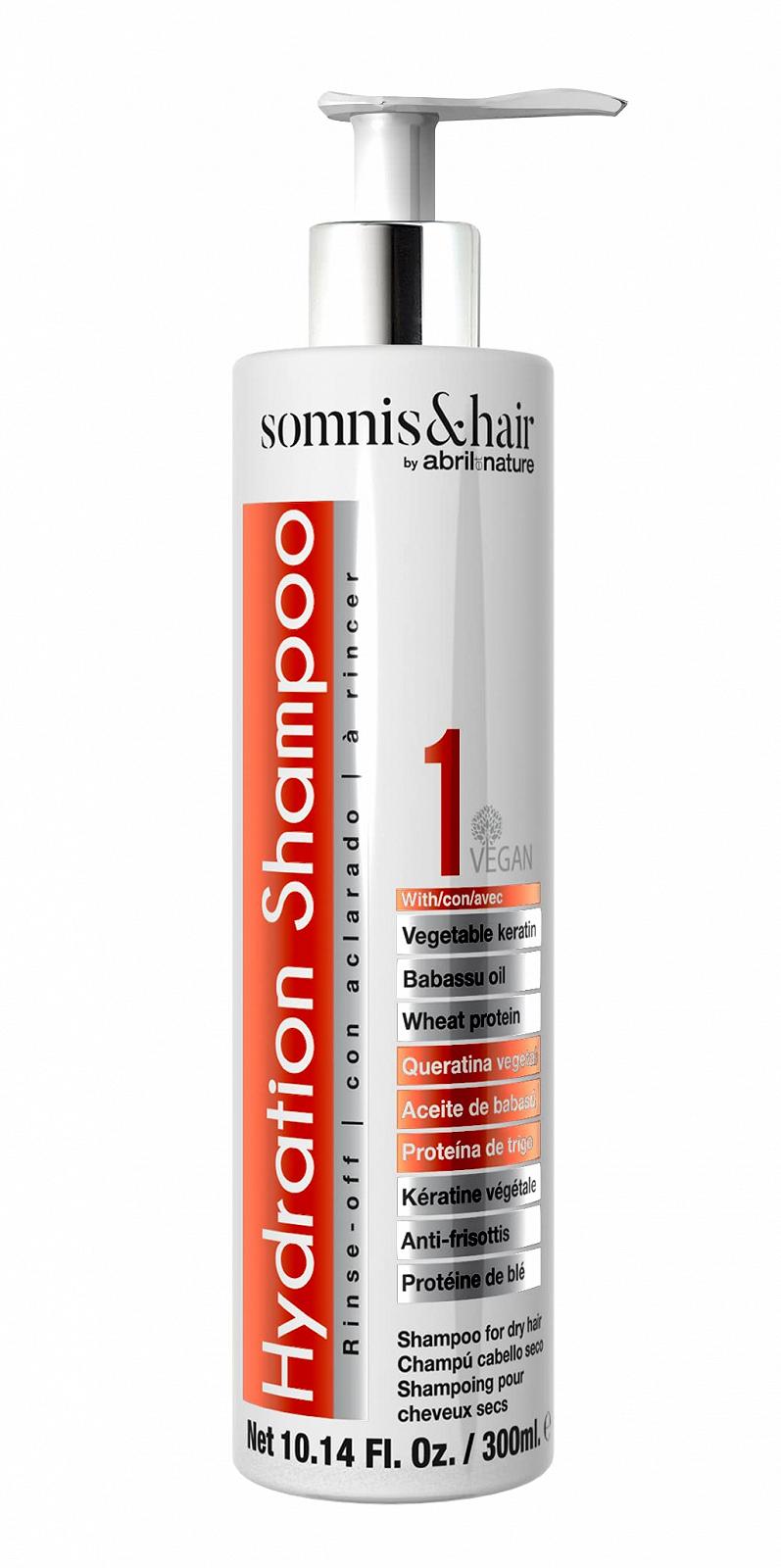 Шампунь Somnis&Hair by abril et nature Hydration 300 мл Maximum Moisturising для сухого і пошкодженого волосся Веганський, фото №1