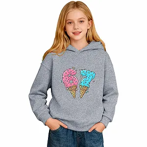 Толстовка Kinder для девочки-подростка, повседневный теплый модный дышащий спортивный удобный свитшот с капюшоном для игр и школы, куртка на молнии с длинными рукавами - Фото 1