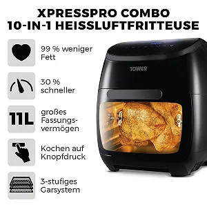 Мультипіч Tower Xpress Pro Combo T17076 10-в-1 Цифрова 11 л 2000 Вт Чорна synthetic.ua - Фото 1