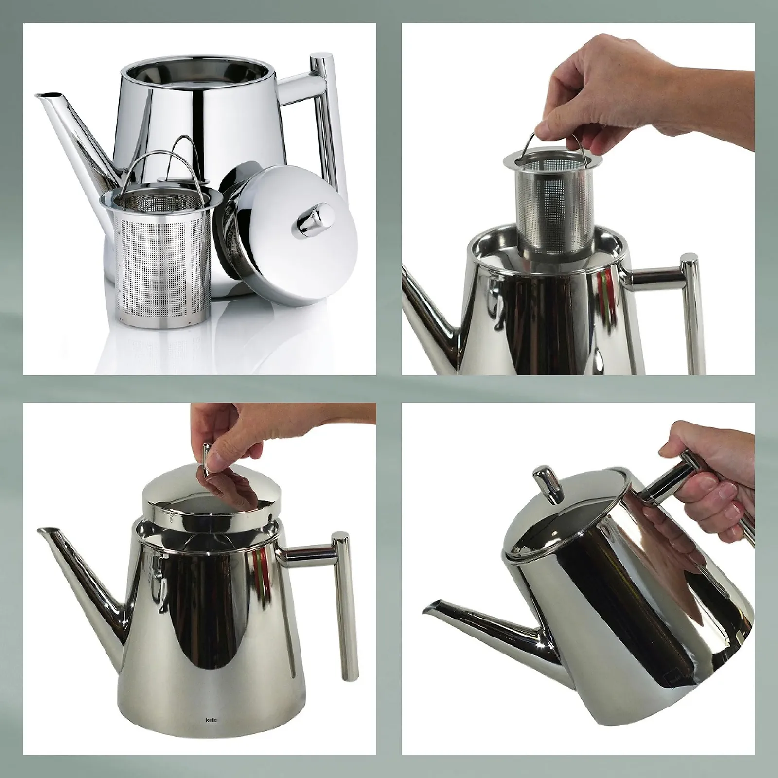 Чайник-заварник Kela Ancona 11356 с ситечком для чая Блестящий 18/10 нержавеющая сталь 1.7 л, фото №6