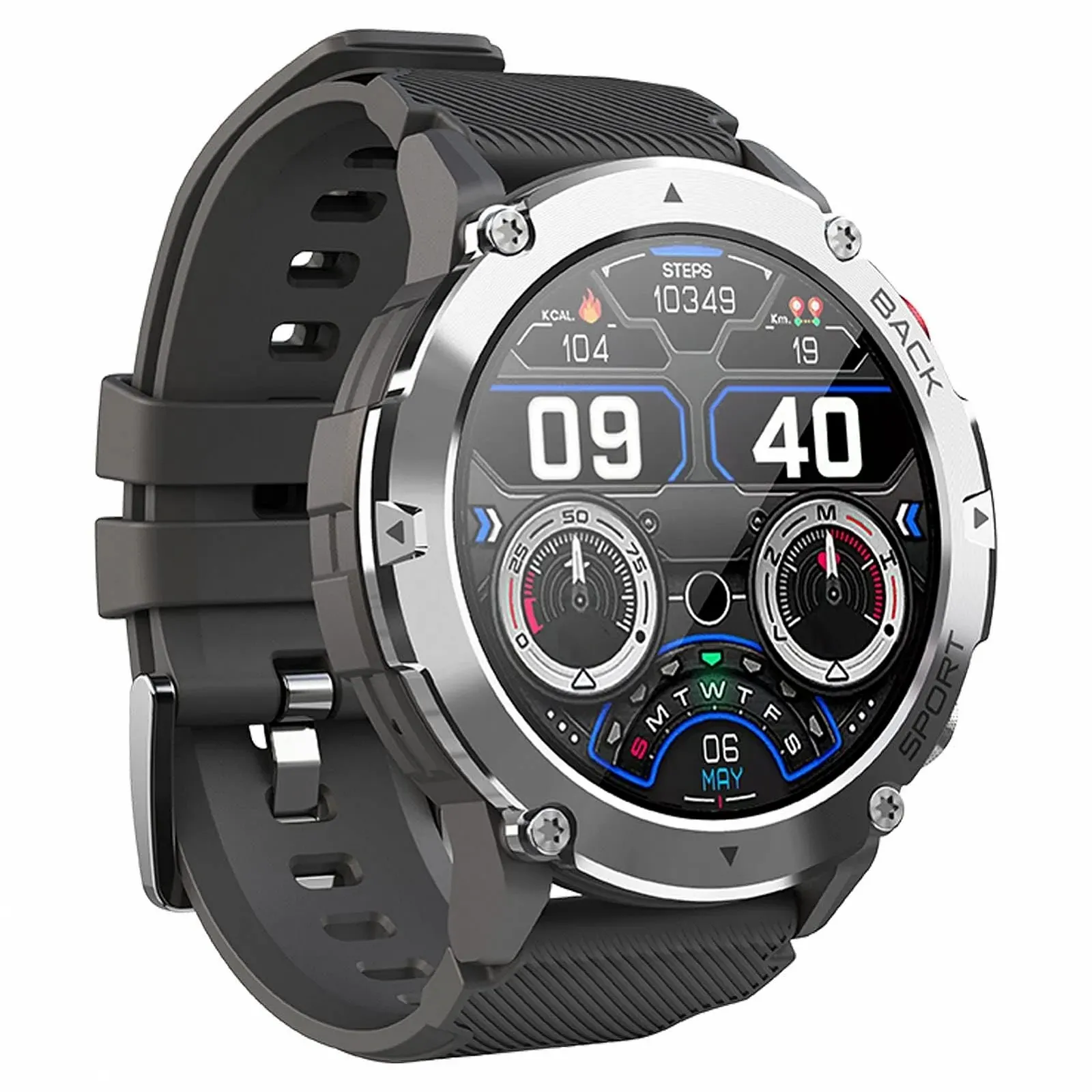 Смарт-годинник findtime Спортивний 1,32 дюйма Монітор сну Крокомір, фото №1