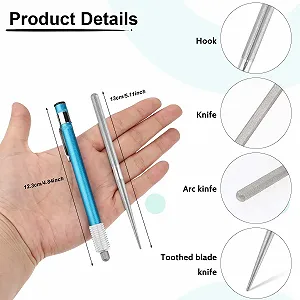 Точилка для ножів алмазна TIESOME портативна у формі ручки 2 шт. Синій + Червоний synthetic.ua - Фото 1