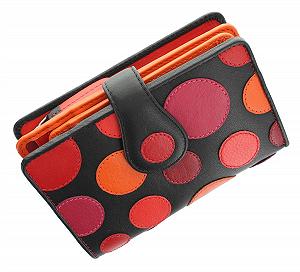 Кошелек Visconti Polka Collection SATURN Женский Кожаный С Застежкой P1 Very Berry - Фото 1