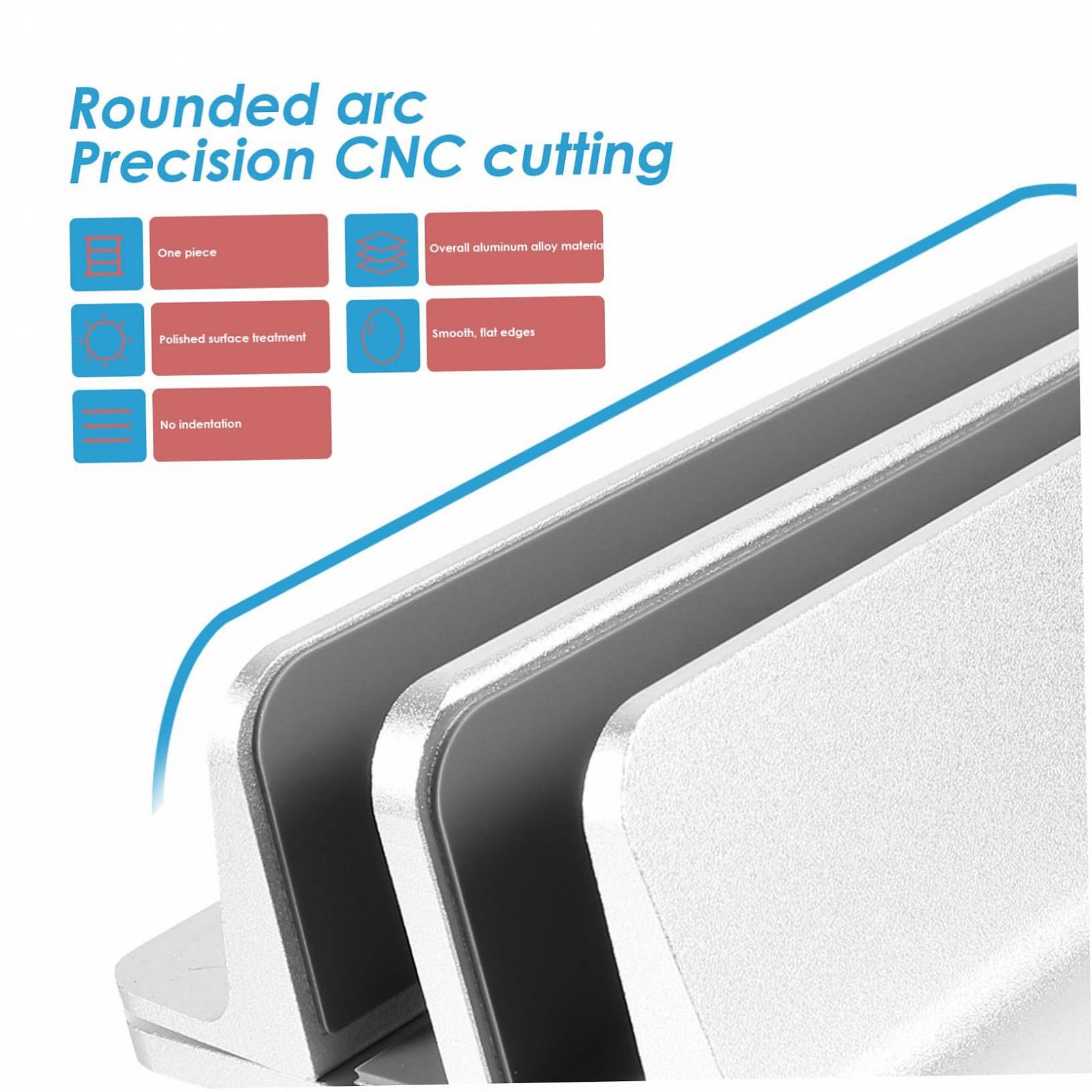 Подставка для ноутбука алюминиевая вертикальная стабильная для экономии места Органайзер для стола Прочный держатель для ноутбука и планшета Офисный настольный, фото №3