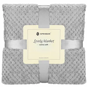 Плед SPRINGOS М'який, товстий 220 x 200 см двосторонній плед з тисненням - Фото 1